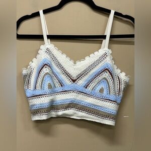 Rebellion Womens M Top Crochet Hippie CottageCore Crop Countrycore  Boho
